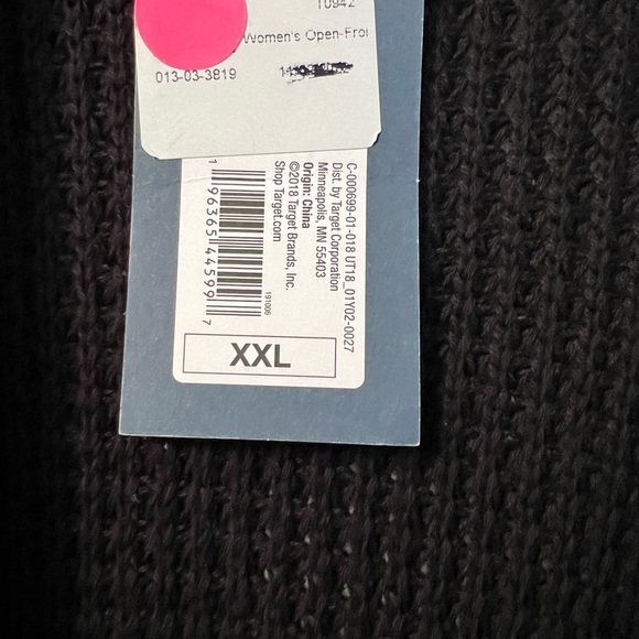 UNIVERSAL THREAD XXL BLACK 100% Cotton OPEN SWEATER - Picture 3 of 11